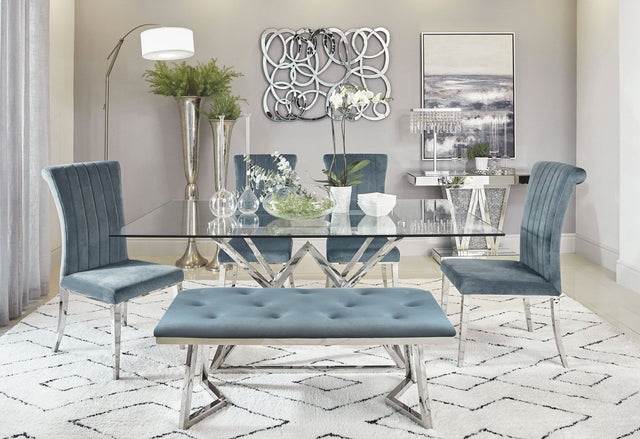 Beaufort 6 - piece Dining Set Dark Grey and Chrome | Coaster | Home Elegance USA