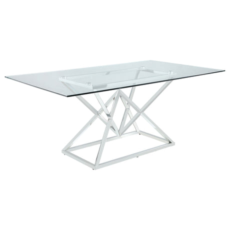 Beaufort Rectangle Glass Top Dining Table Chrome | Coaster - 109451 - Home Elegance USA - 1