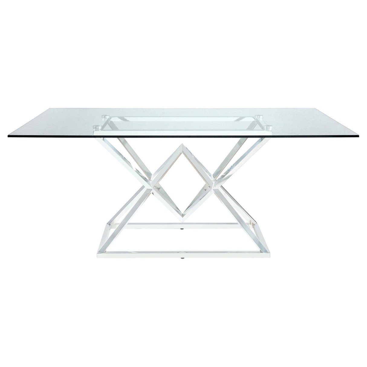 Beaufort Rectangle Glass Top Dining Table Chrome | Coaster | Home Elegance USA