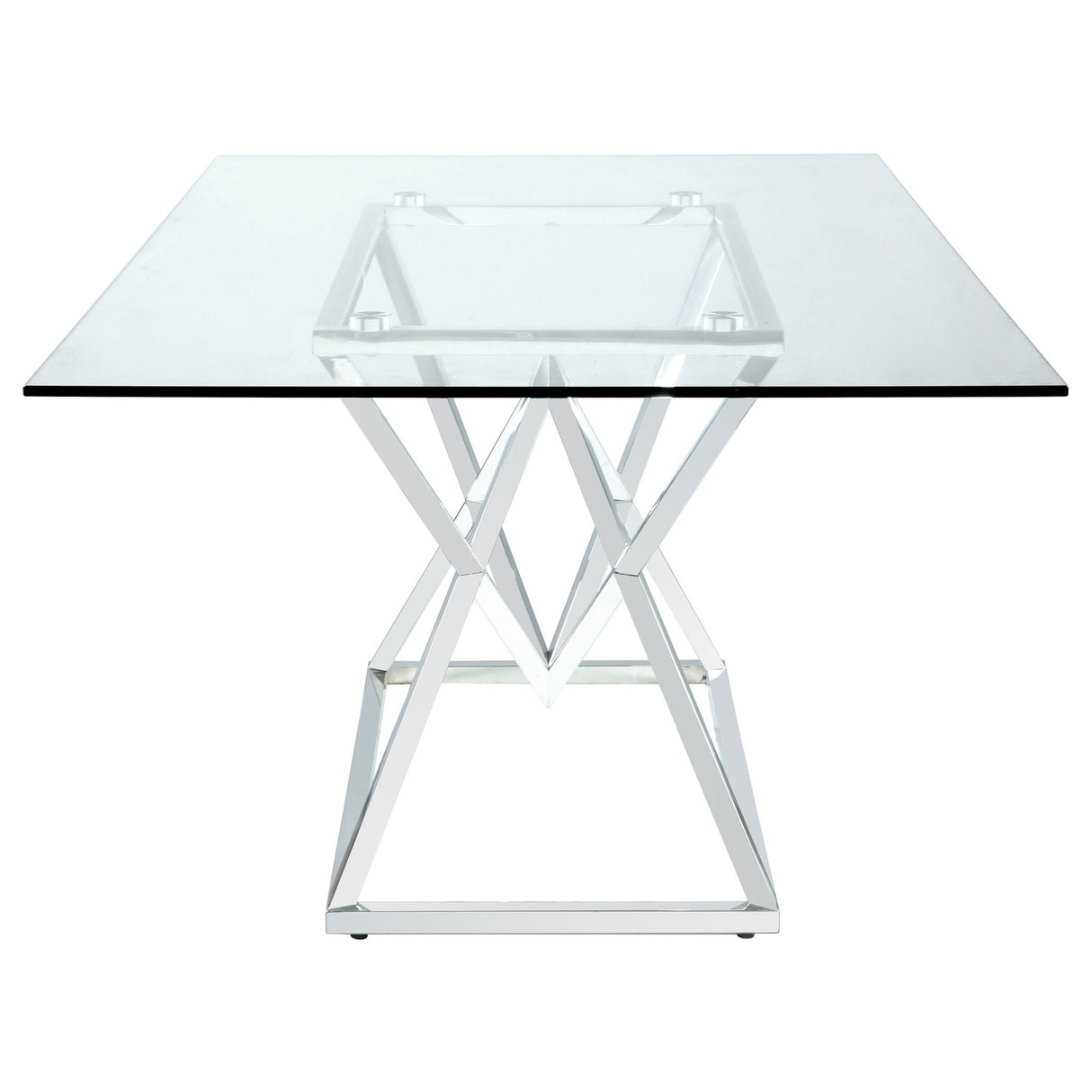 Beaufort Rectangle Glass Top Dining Table Chrome | Coaster | Home Elegance USA