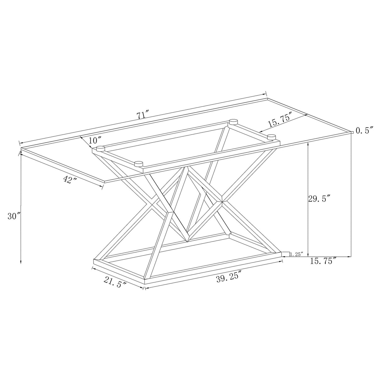 Beaufort Rectangle Glass Top Dining Table Chrome | Coaster | Home Elegance USA