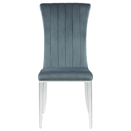 Side Chair - Beaufort Upholstered Curved Back Side Chairs Dark Grey (Set of 2)