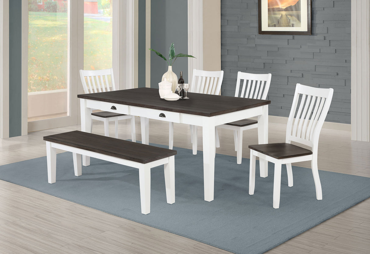 Dining Table - Kingman 4-drawer Dining Table Espresso and White