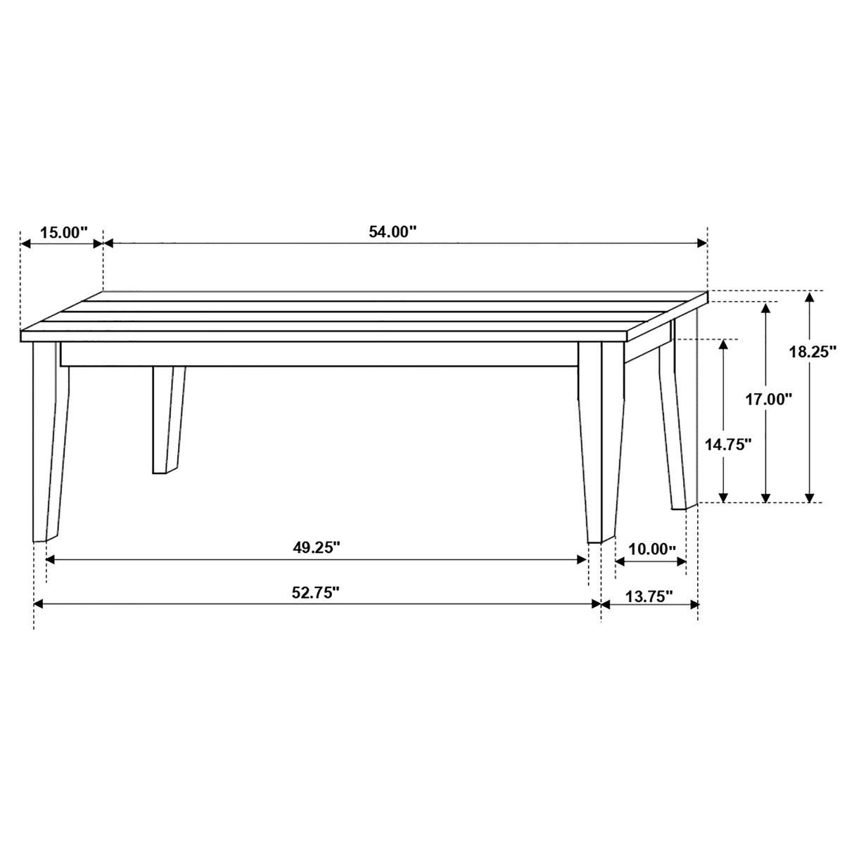 Bench - Kingman Rectangular Bench Espresso and White