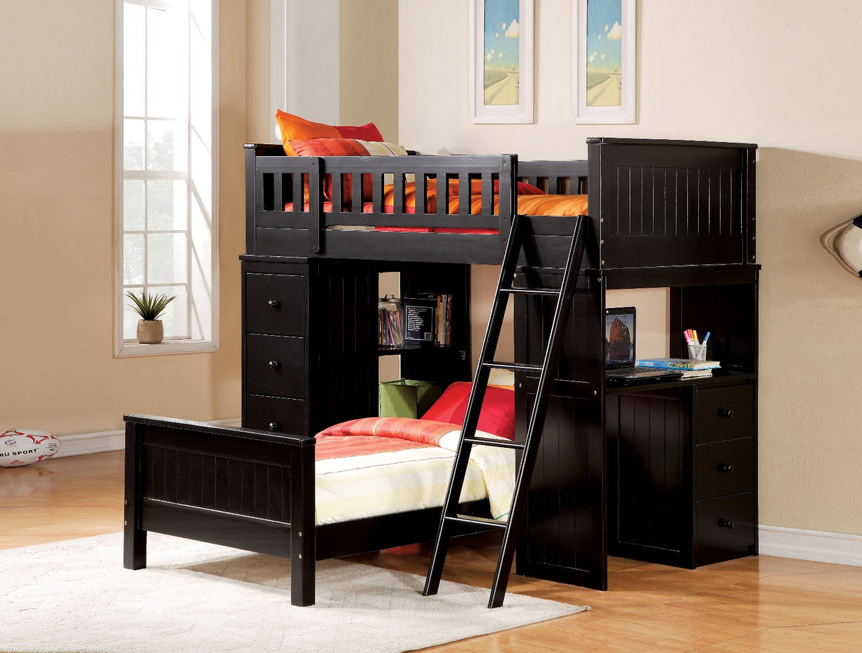 Acme - Willoughby Twin Loft Bed 10980W Black Finish