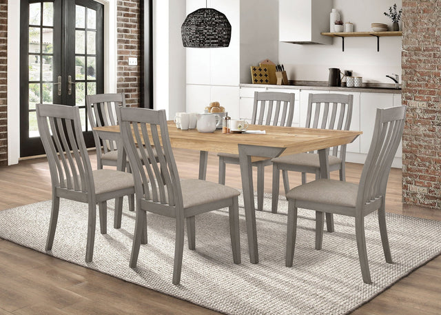 Nogales 7 - piece Rectangle Dining Set Acacia and Coastal Grey | Coaster | Home Elegance USA