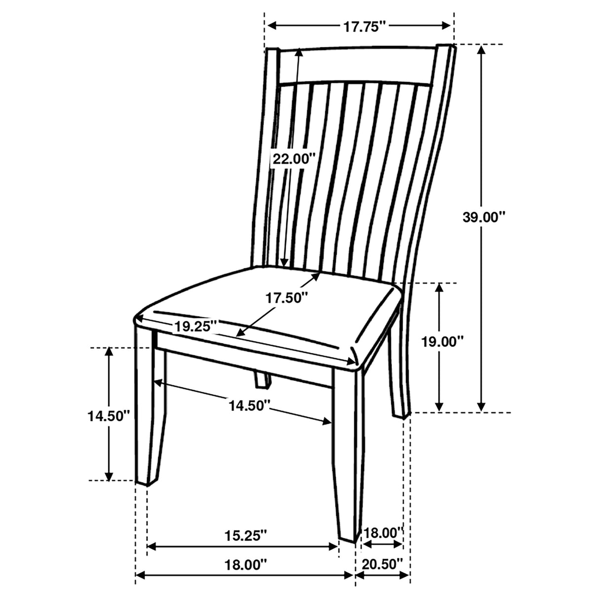 Side Chair - Nogales Slat Back Side Chairs Coastal Grey (Set of 2)