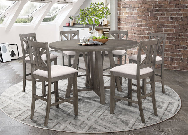 Athens 7 - piece Counter Height Dining Set Barn Grey | Coaster | Home Elegance USA