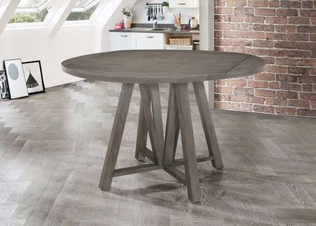 Athens Round Counter Height Table with Drop Leaf Barn Grey | Coaster - 109858 - Home Elegance USA - 2