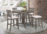 Athens Round Counter Height Table with Drop Leaf Barn Grey | Coaster | Home Elegance USA