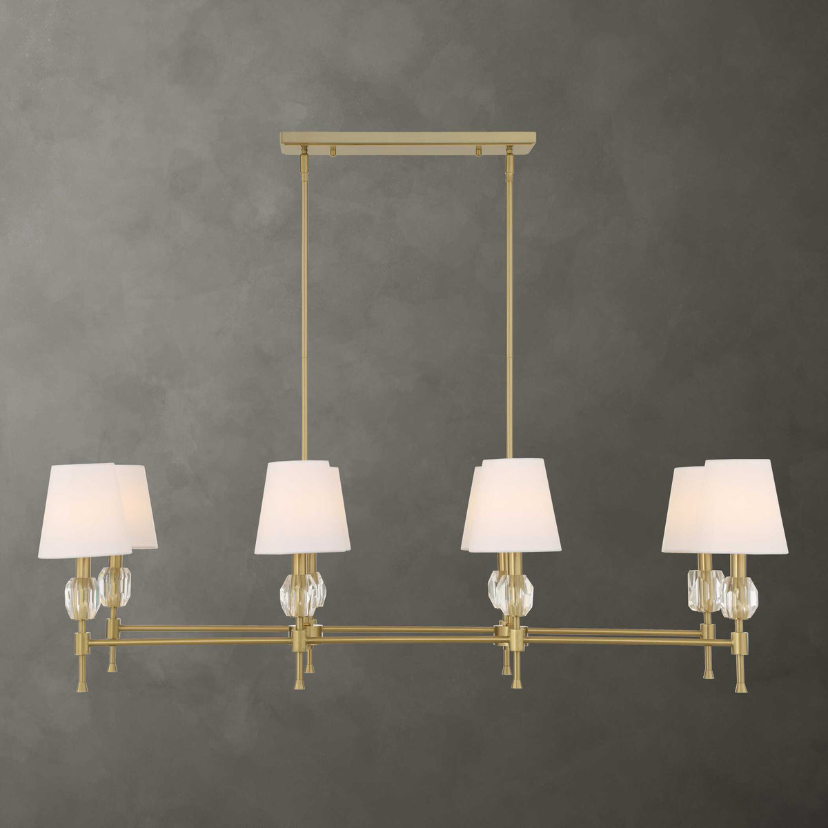Arques 8 Light Linear Chandelier White / Gold - Gold / White by Uttermost - View 2