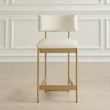 Apsley Counter Stool - Gold / White by Uttermost - View 2