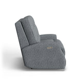 Devon Transitional Fabric Power Reclining Loveseat, Power Headrests | Flexsteel