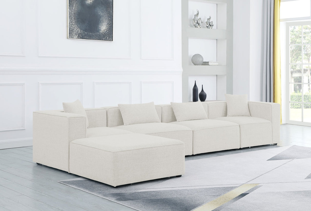 Cube - Modular Sectional 5 Piece - Cream - Fabric - 630Cream - Sec5A - Home Elegance USA - 4