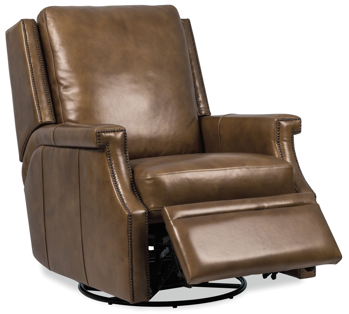 Collier Power Swivel Glider Recliner - Dark Brown by Hooker Furniture - View 3