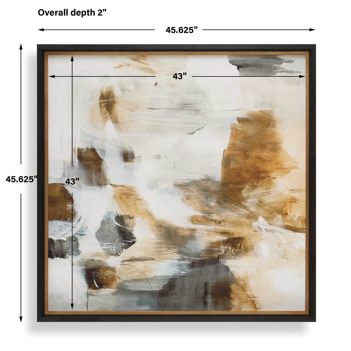 Ancient Story Framed Abstract Print Black / Blue / Brass / Gold / Gray / Orange / White / Yellow - Light Brown / Beige by Uttermost - View 8