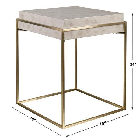 Inda Modern Accent Table Beige & Gold - Beige / Yellow by Uttermost - View 5