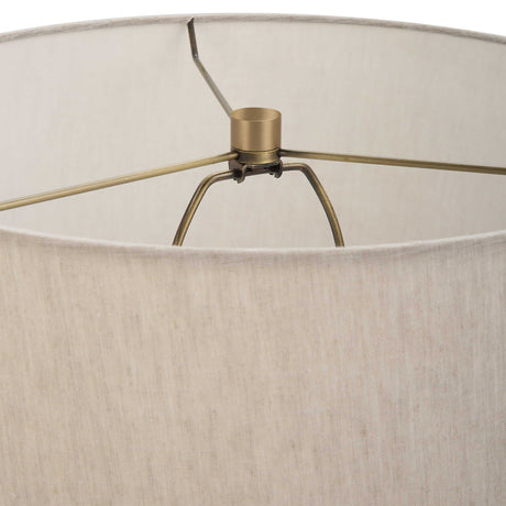 Gravitas Elegant Brass & Stone Lamp - White by Uttermost - View 7