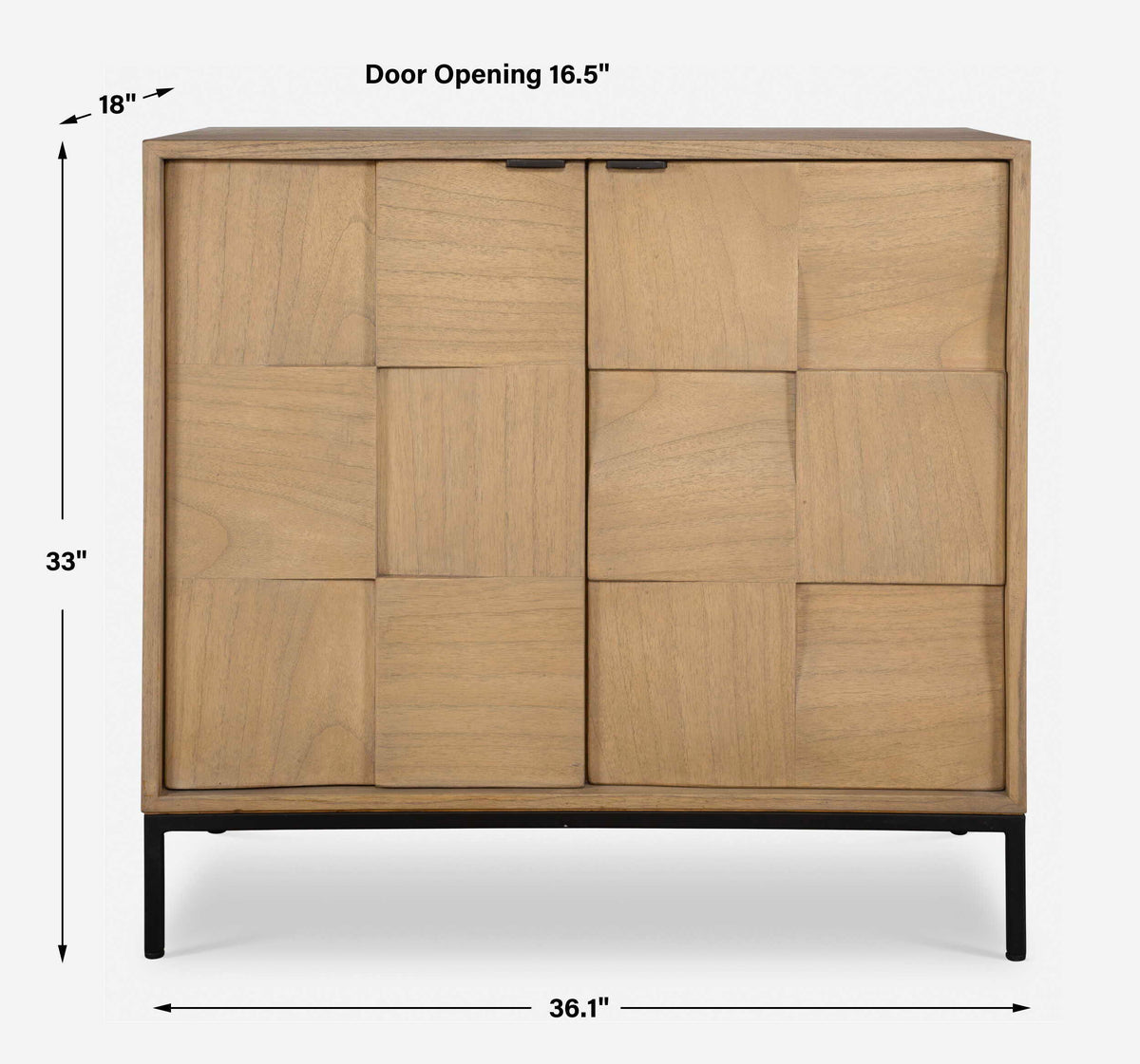 Lorenzo Geometric 2 Door Cabinet - Light Brown by Uttermost - View 8