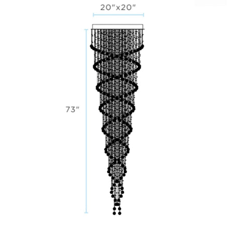 Crystal Chandelier Double Helix// 7 Light, 73" Hanging Length  | Finesse - sold by Home Elegance USA
