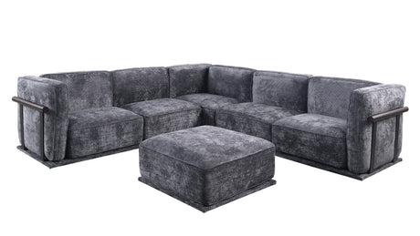 120' length , Fashionable modular sofa with iron and wood frame chenille sofa, Dark Gray ,uitable for living room - sold by Home Elegance USA