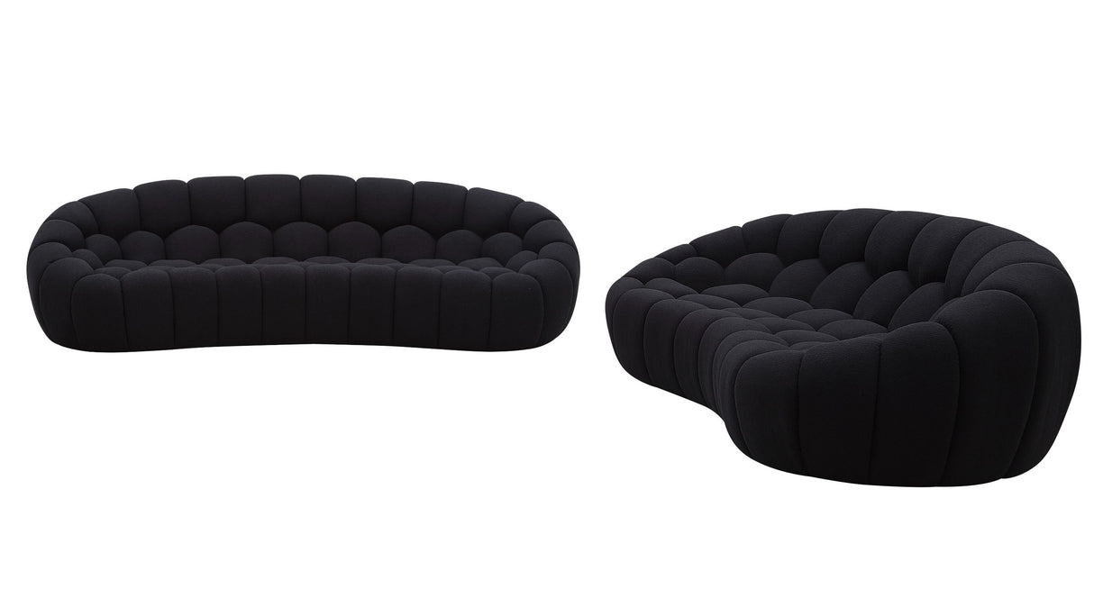 Divani Casa Yolonda - Modern Curved Black Fabric Sofa Set | VIG - Home Elegance USA