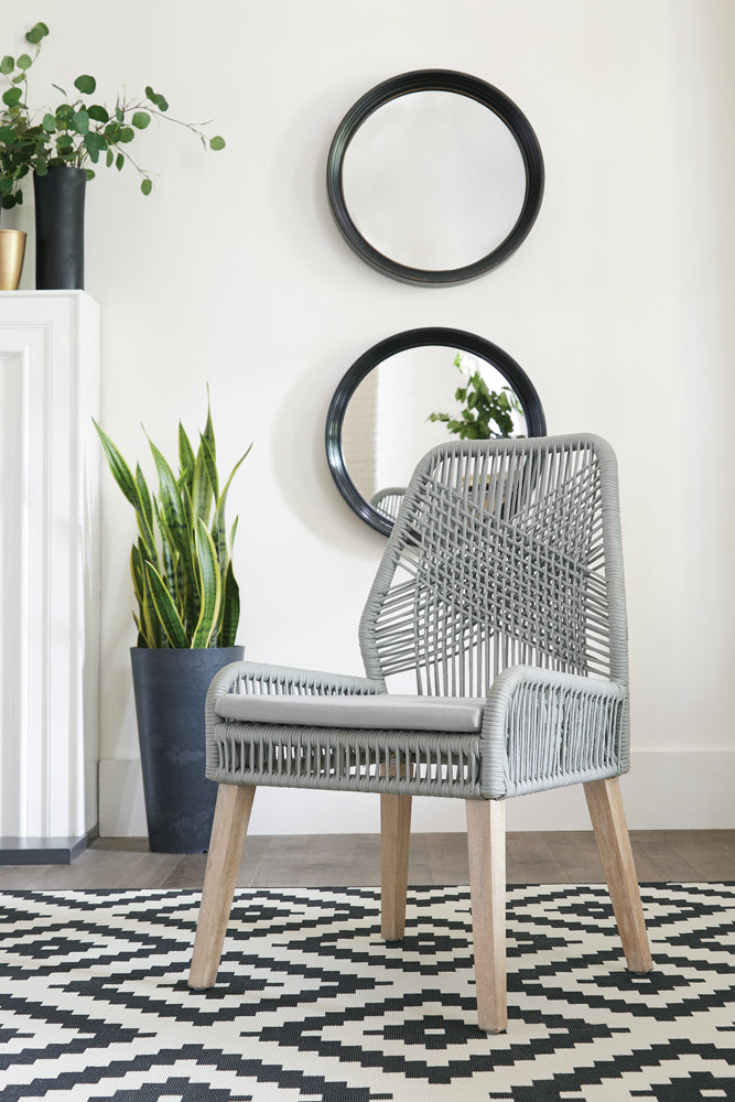 Side Chair - Nakia Woven Back Side Chairs Grey (Set of 2)