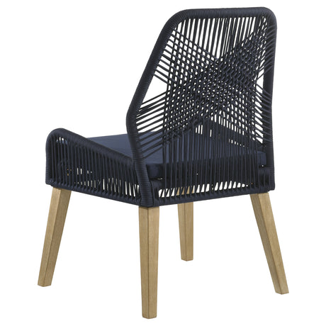 Side Chair - Nakia Woven Rope Dining Chairs Dark Navy (Set of 2)