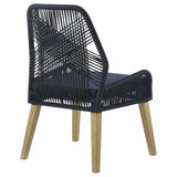 Side Chair - Nakia Woven Rope Dining Chairs Dark Navy (Set of 2)