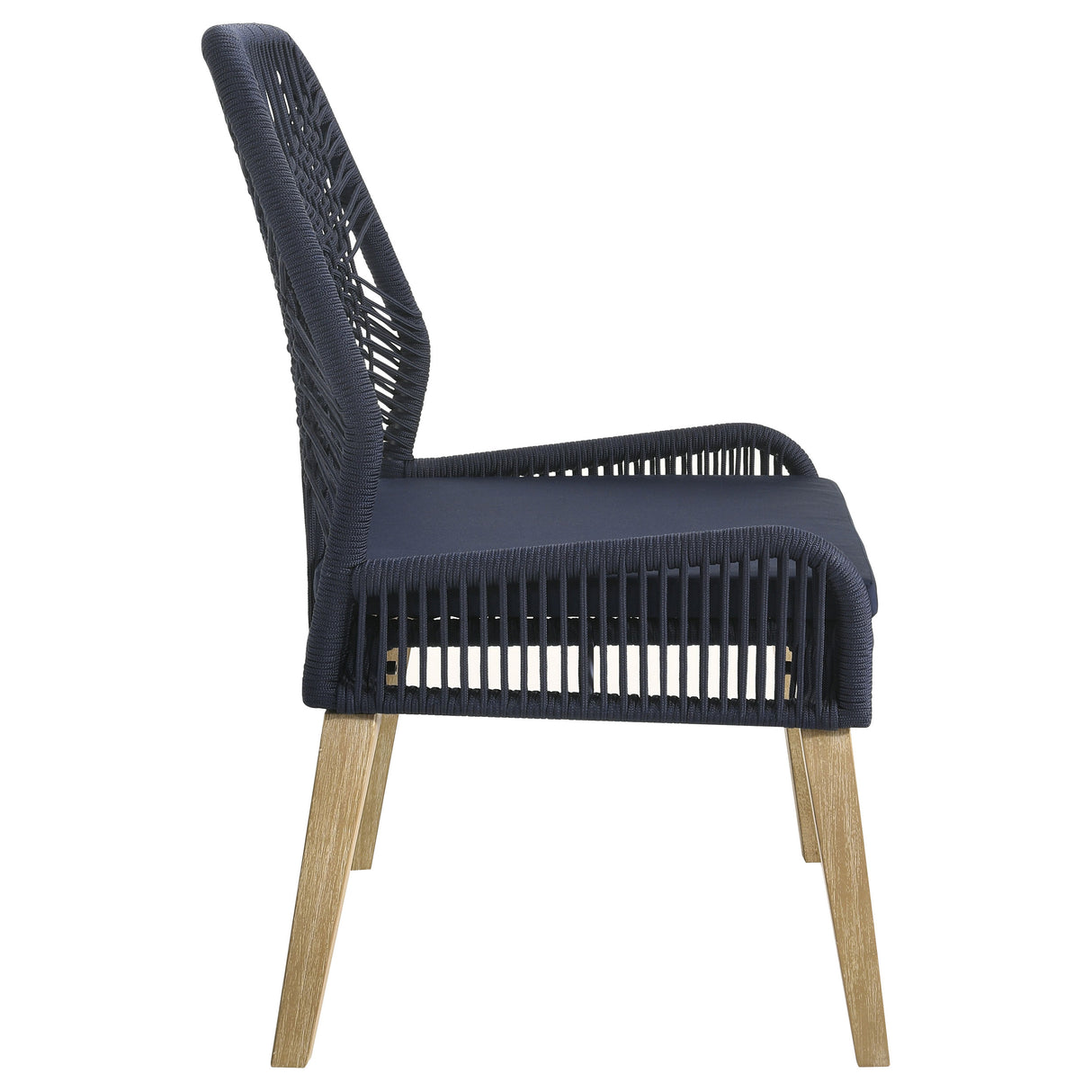 Side Chair - Nakia Woven Rope Dining Chairs Dark Navy (Set of 2)