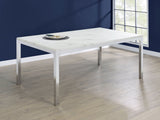 Athena Rectangle Dining Table with Marble Top Chrome | Coaster | Home Elegance USA