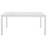 Athena Rectangle Dining Table with Marble Top Chrome | Coaster | Home Elegance USA