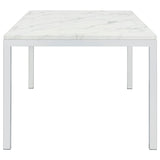 Athena Rectangle Dining Table with Marble Top Chrome | Coaster | Home Elegance USA