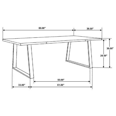 Ditman Live Edge Dining Table Grey Sheesham and Black | Coaster - 110181 - Home Elegance USA - 10