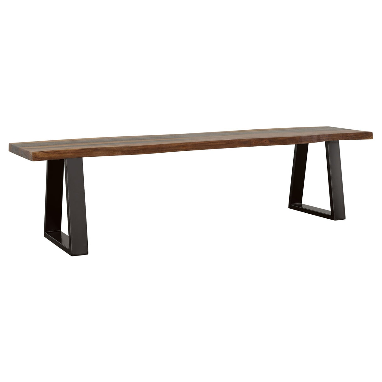 Ditman Live Edge Dining Bench Grey Sheesham and Black | Coaster | Home Elegance USA