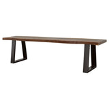 Ditman Live Edge Dining Bench Grey Sheesham and Black | Coaster | Home Elegance USA