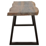 Ditman Live Edge Dining Bench Grey Sheesham and Black | Coaster | Home Elegance USA