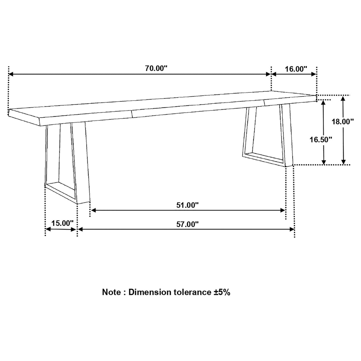 Ditman Live Edge Dining Bench Grey Sheesham and Black | Coaster | Home Elegance USA