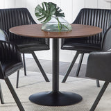 Dining Table - Lana Round Dining Table Walnut and Black