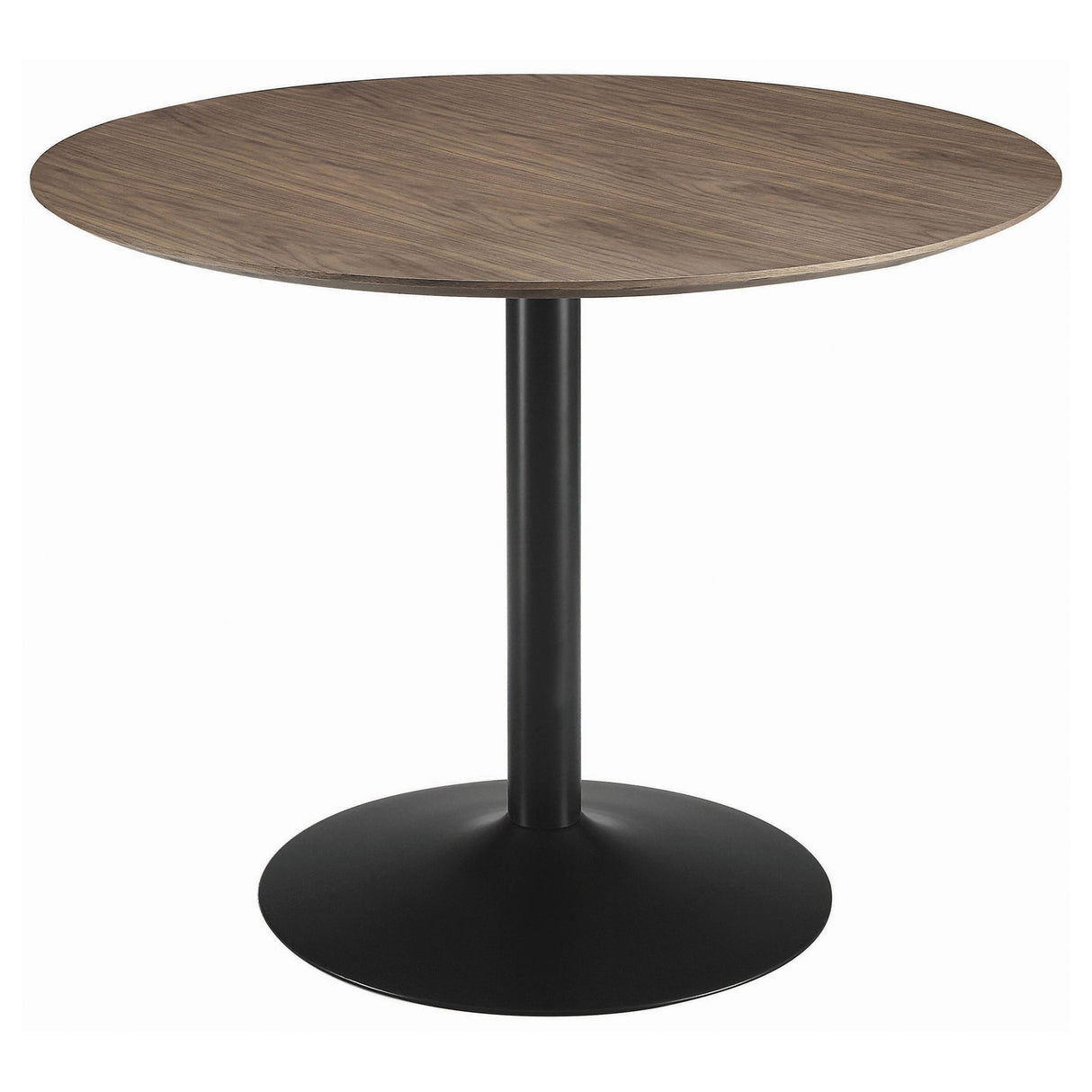 Dining Table - Lana Round Dining Table Walnut and Black