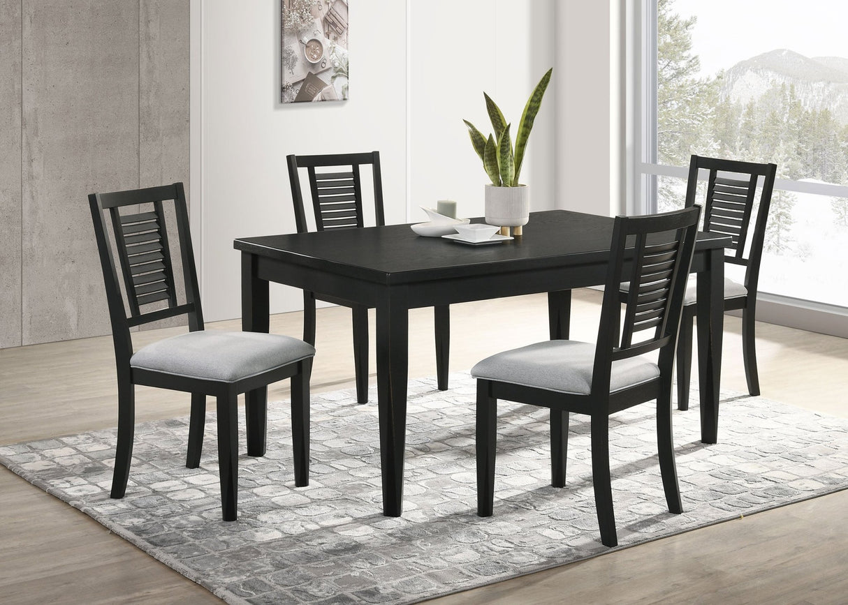 Appleton 5 - piece Rectangular Wood Dining Table Set Black Washed and Light Grey | Coaster | Home Elegance USA