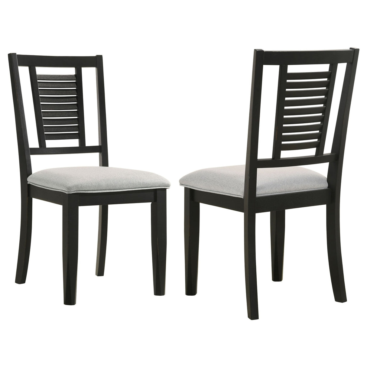 Appleton Ladder Back Dining Side Chair Black Washed and Light Grey (Set of 2) | Coaster | Home Elegance USA