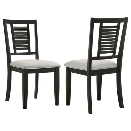 Appleton Ladder Back Dining Side Chair Black Washed and Light Grey (Set of 2) | Coaster - 110282 - Home Elegance USA - 1