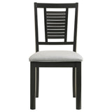 Appleton Ladder Back Dining Side Chair Black Washed and Light Grey (Set of 2) | Coaster | Home Elegance USA