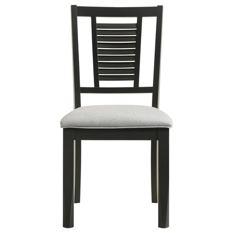 Appleton Ladder Back Dining Side Chair Black Washed and Light Grey (Set of 2) | Coaster - 110282 - Home Elegance USA - 4