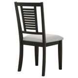 Appleton Ladder Back Dining Side Chair Black Washed and Light Grey (Set of 2) | Coaster | Home Elegance USA