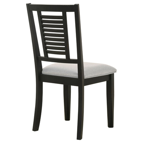 Appleton Ladder Back Dining Side Chair Black Washed and Light Grey (Set of 2) | Coaster - 110282 - Home Elegance USA - 8