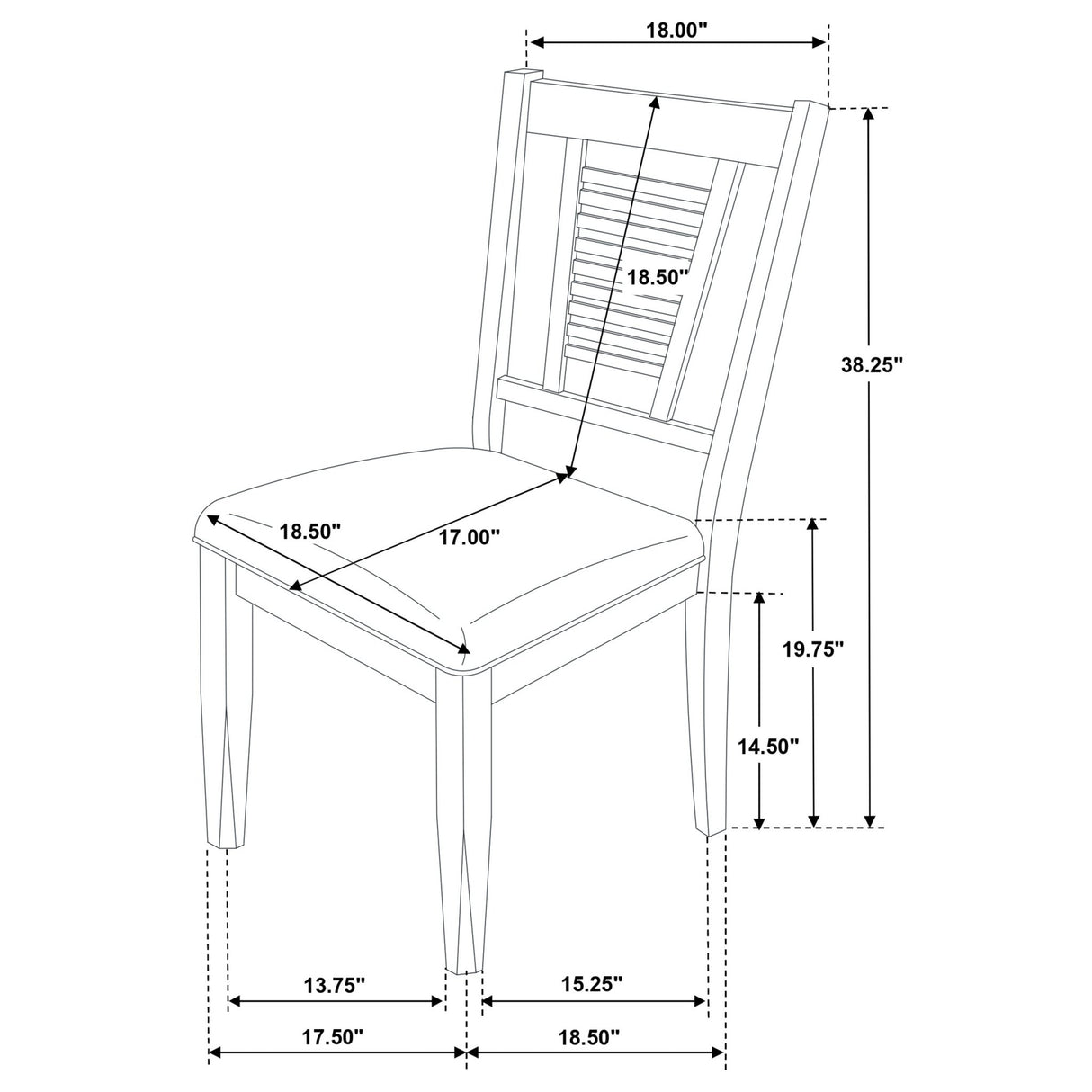 Appleton Ladder Back Dining Side Chair Black Washed and Light Grey (Set of 2) | Coaster | Home Elegance USA