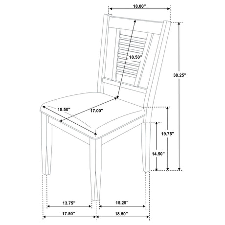 Appleton Ladder Back Dining Side Chair Black Washed and Light Grey (Set of 2) | Coaster - 110282 - Home Elegance USA - 13