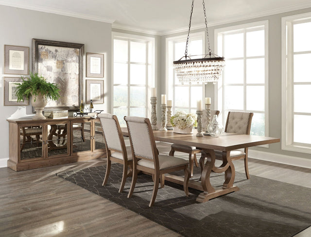 Brockway Rectangular Trestle Dining Set | Coaster | Home Elegance USA